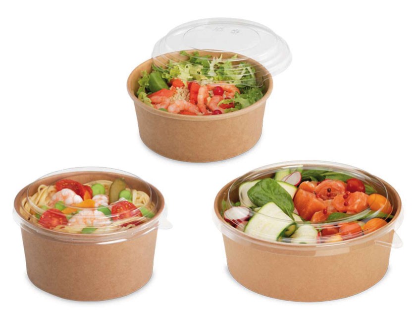 Salatschalen aus Kraftkarton mit Salat